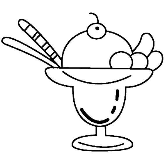 Coloriage d'une glace aux fruits