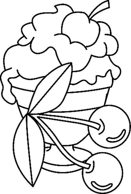Coloriage d'une glace à la cerise