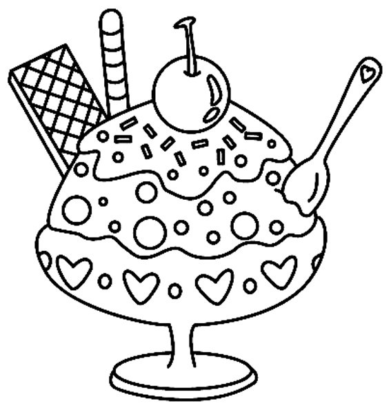 Coloriage d'une glace avec biscuits