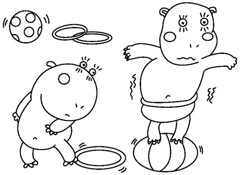 Hippopotame 02 - motif à imprimer