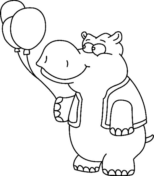 Hippopotame 03 - motif à imprimer