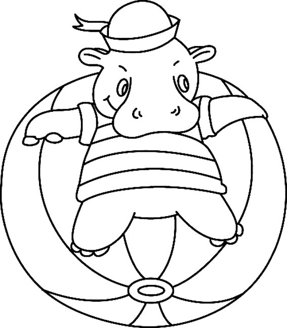Hippopotame 04 - motif à imprimer