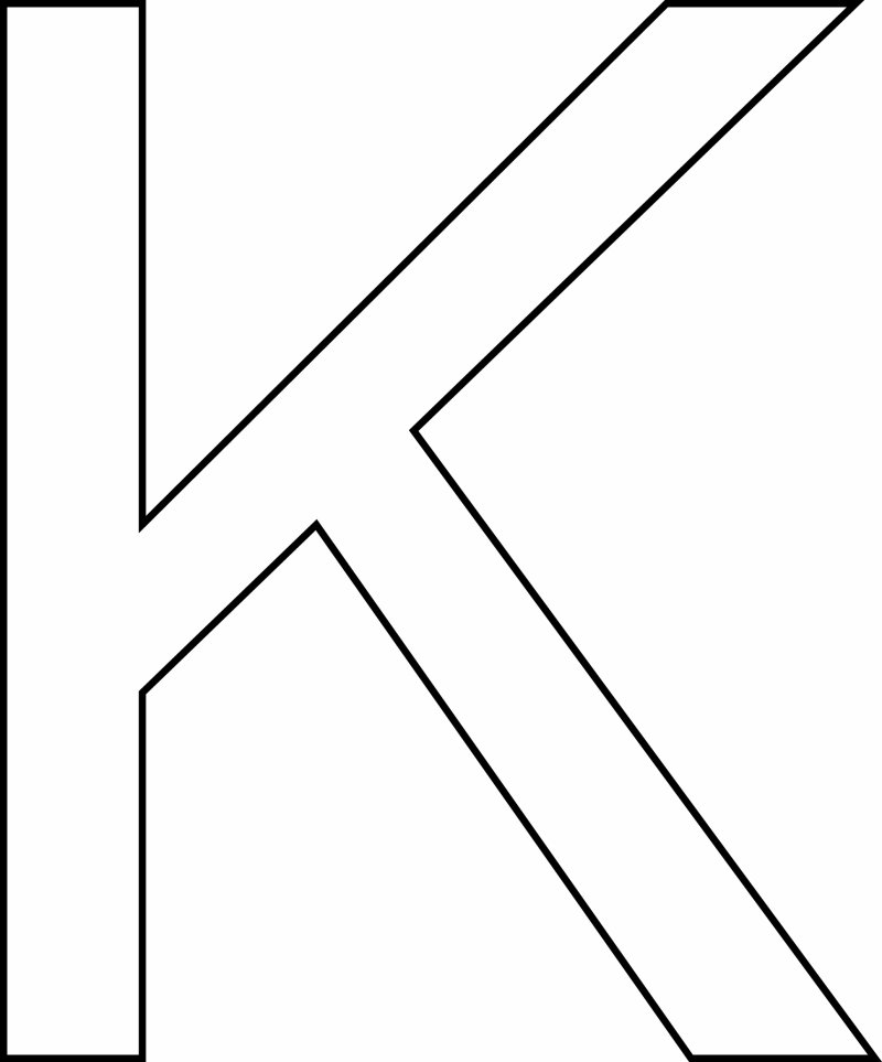 K majuscule - motif à imprimer