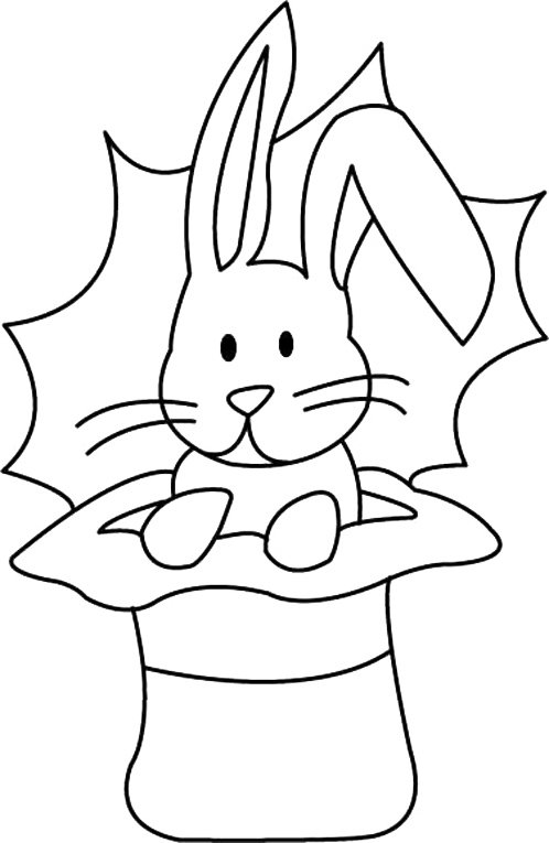 Dessin d'un lapin dans un chapeau de magicien