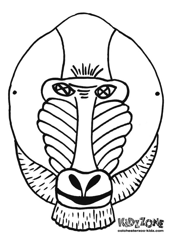 Masque singe - motif à imprimer