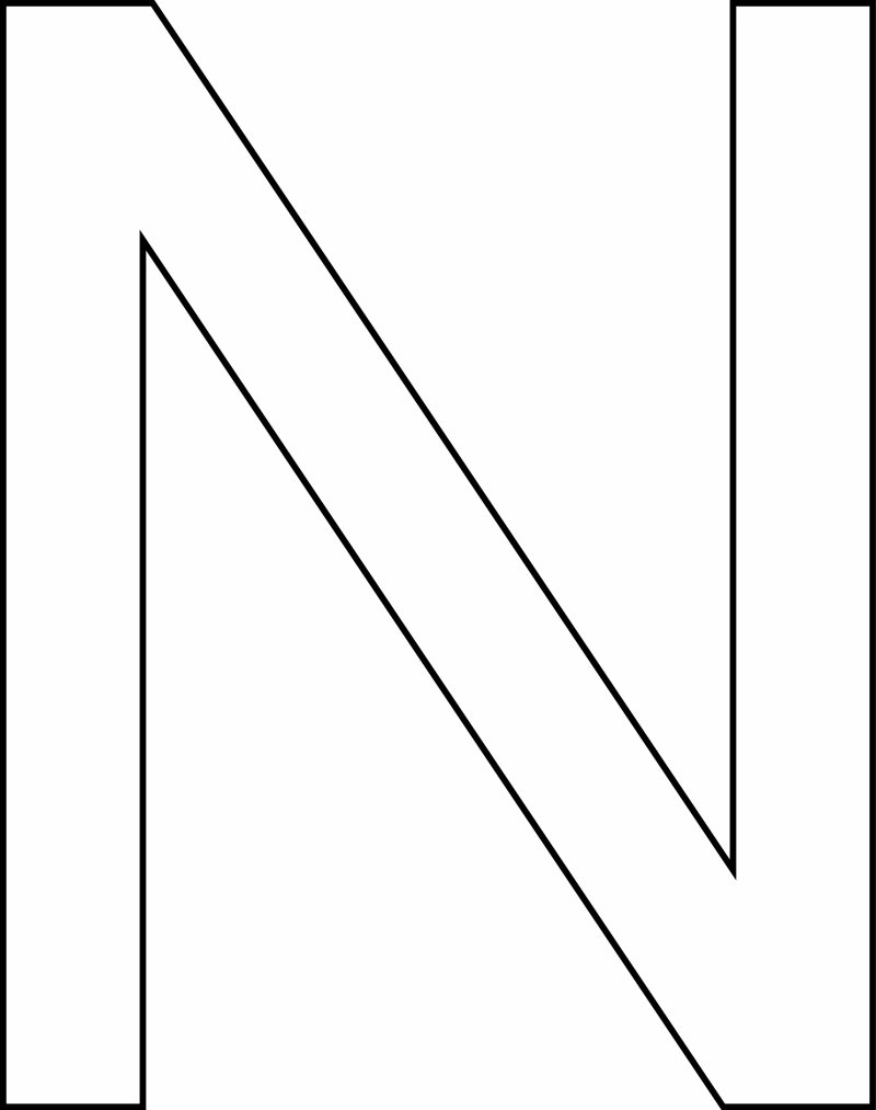 N majuscule - motif à imprimer