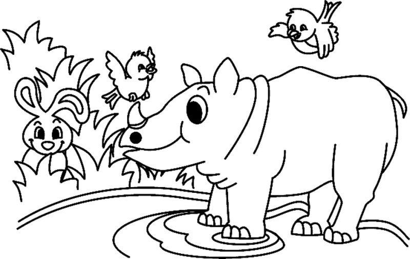 Rhinocéros 01 - motif à imprimer