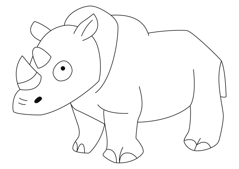 Rhinocéros 03 - motif à imprimer