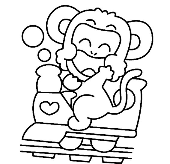 Singe 05 - motif à imprimer