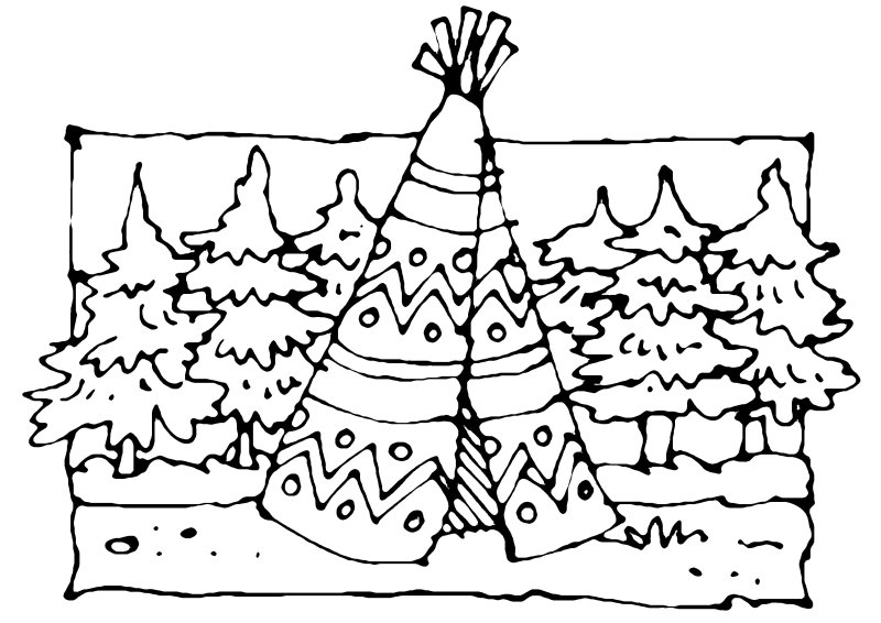 Tente d'indien 01 - motif à imprimer