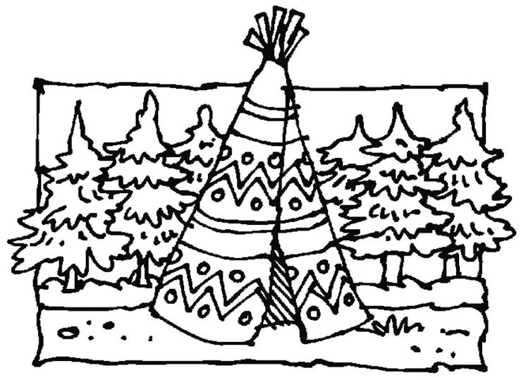 Tente d'indien - motif à imprimer