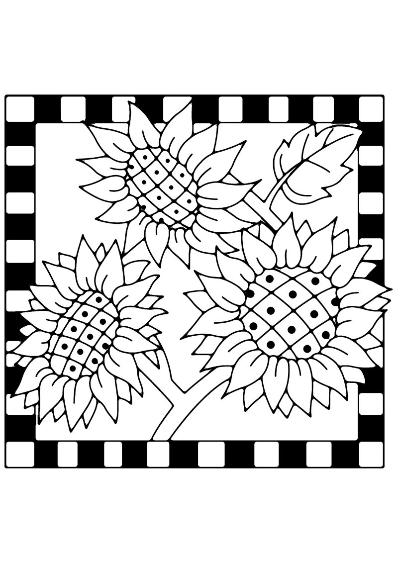 Tournesols 04 - motif à imprimer