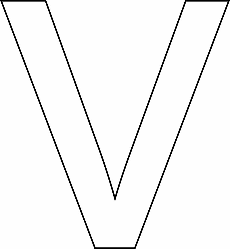 v minuscule - motif à imprimer