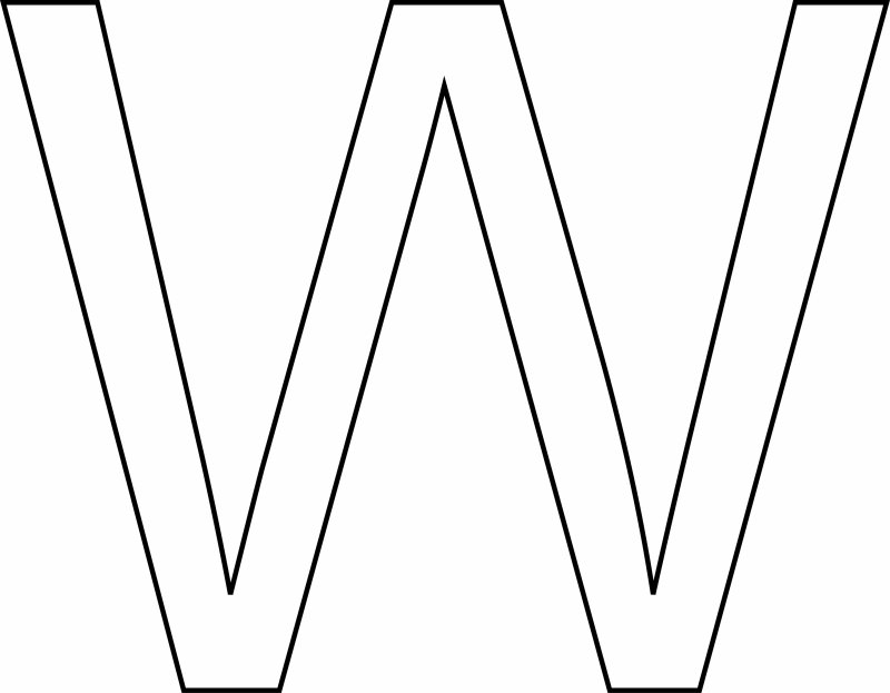 W majuscule - motif à imprimer