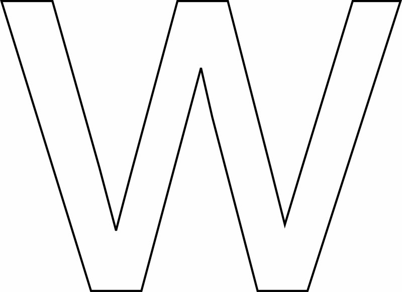 w minuscule - motif à imprimer