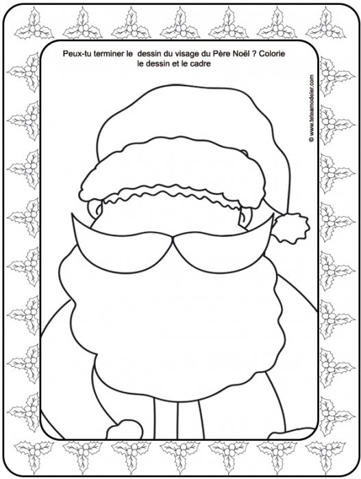Tête du Père Noël à terminer