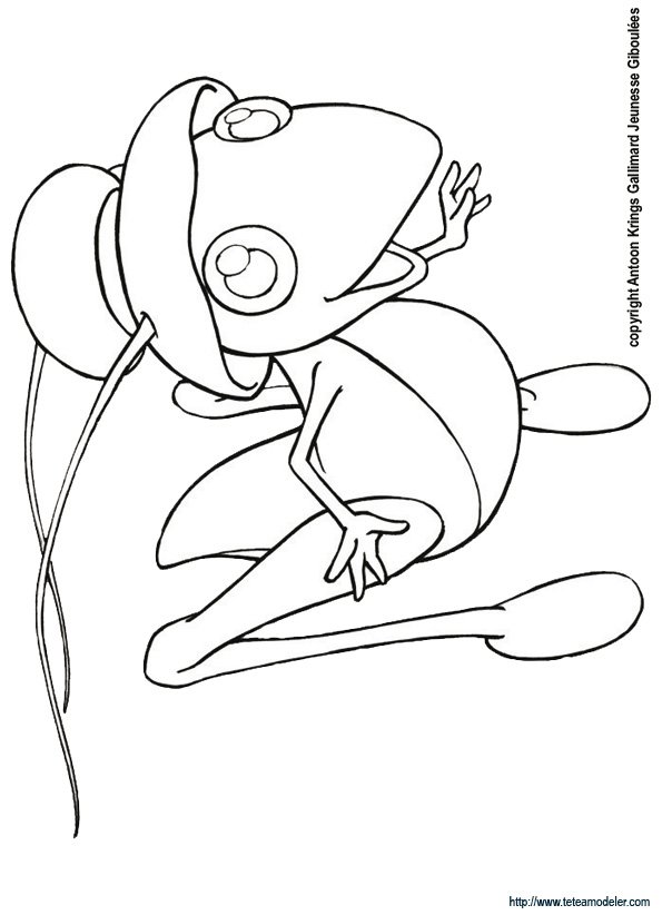 Coloriage Ad&egrave;le la sauterelle
