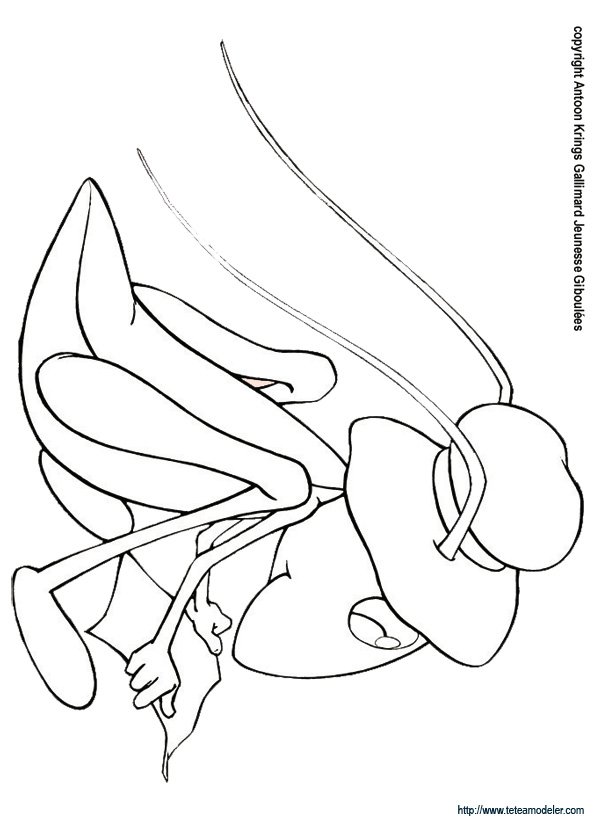 Coloriage Ad&egrave;le la sauterelle
