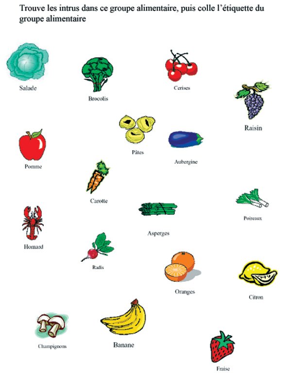 fruits et l&eacute;gumes fiche 
