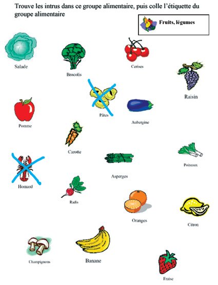 fruits et l&eacute;gumes fiche d'activit&eacute;
