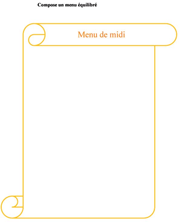 composer un menu &eacute;quilibr&eacute;
