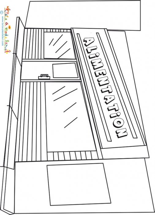 Coloriage d'un commerce d'alimentation