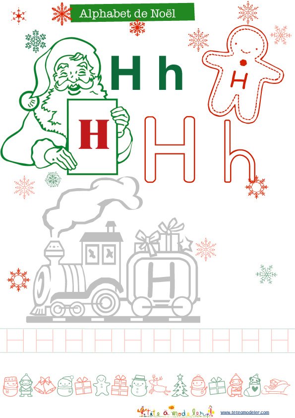 Lette H pour l'alphabet de No&agrave;&acute;l
