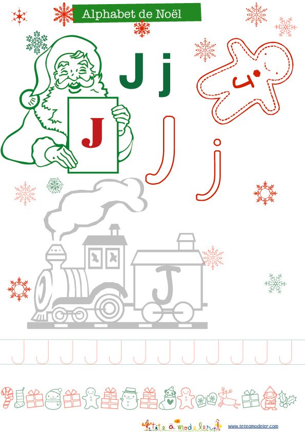 Coloriage lettre J alphabet No&agrave;&acute;l
