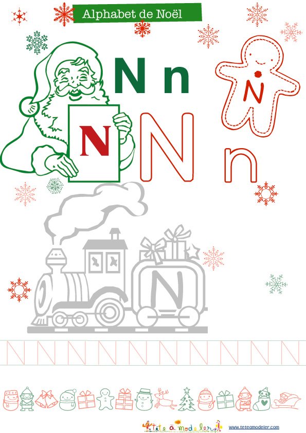N &agrave; colorier pour l'alphabet de No&agrave;&acute;l
