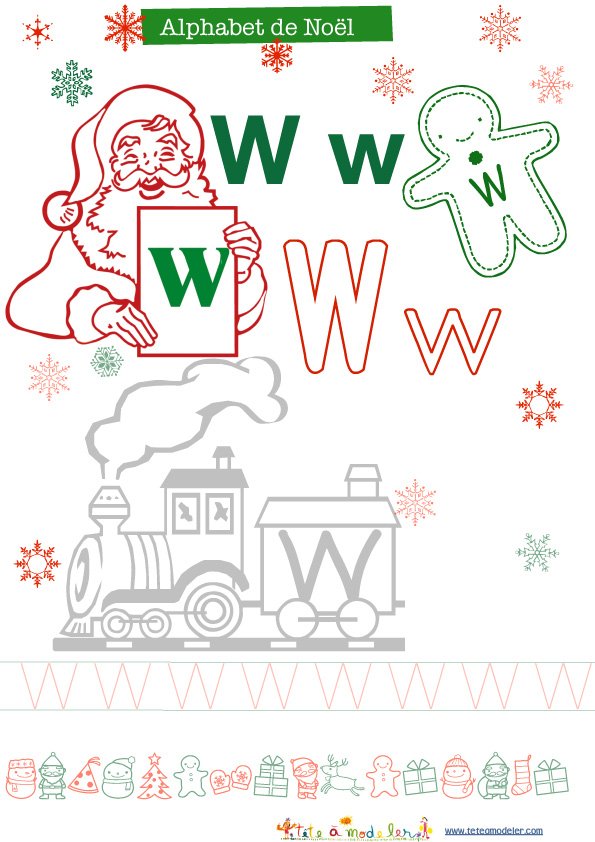 Coloriage du W alphabet No&agrave;&acute;l
