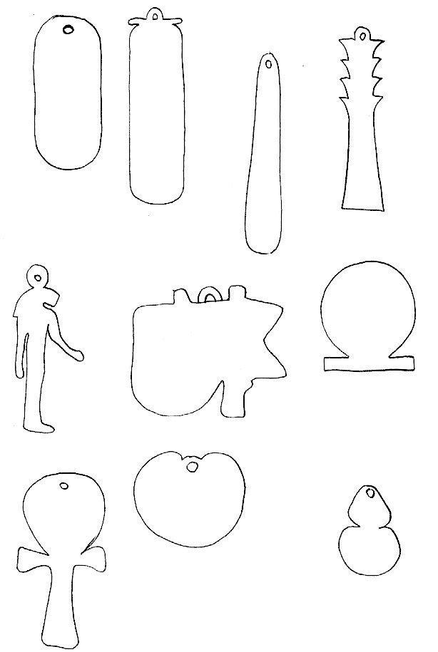 Mod&egrave;les d'amulettes &eacute;gyptiennes
