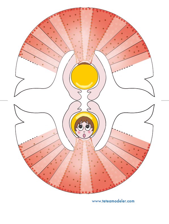 Imprimer le Paper Toy ange rouge
