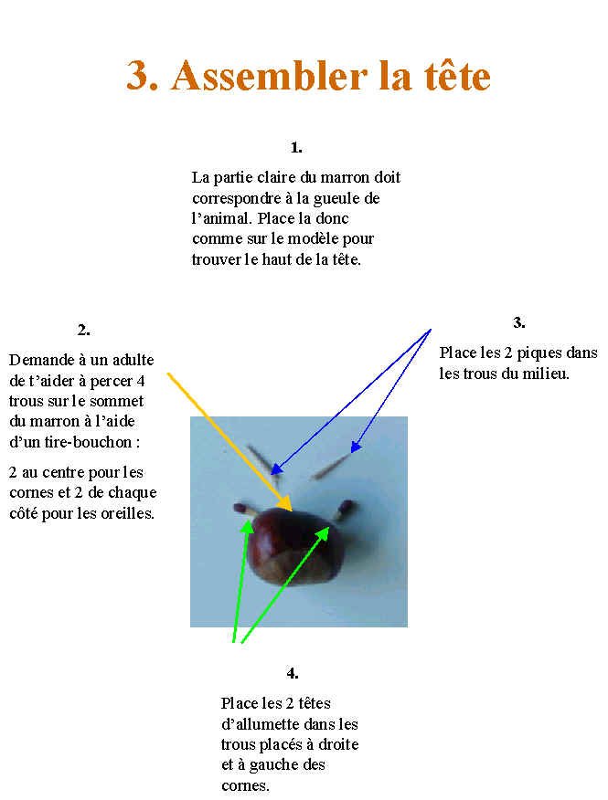 Imprimer le plan de montage d'un animal en marrons page 4
