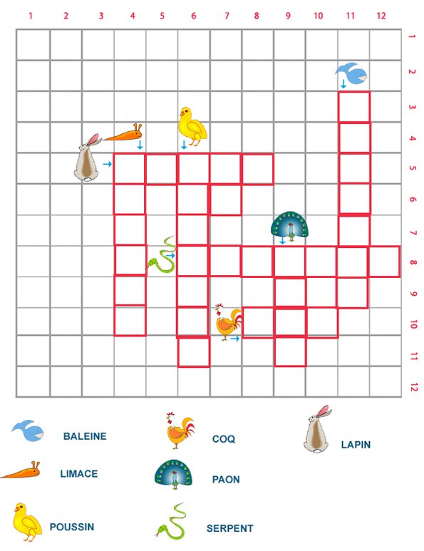Grille de mots crois&eacute;s &agrave; imprimer sur les animaux grille 4 
