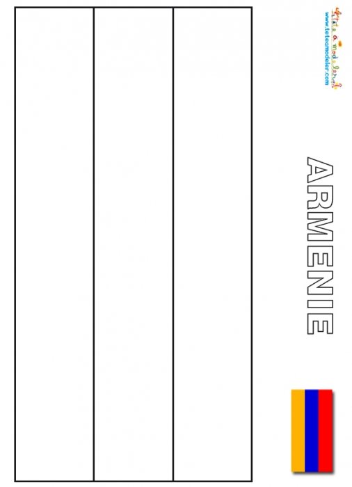Drapeau de l'Arménie à colorier