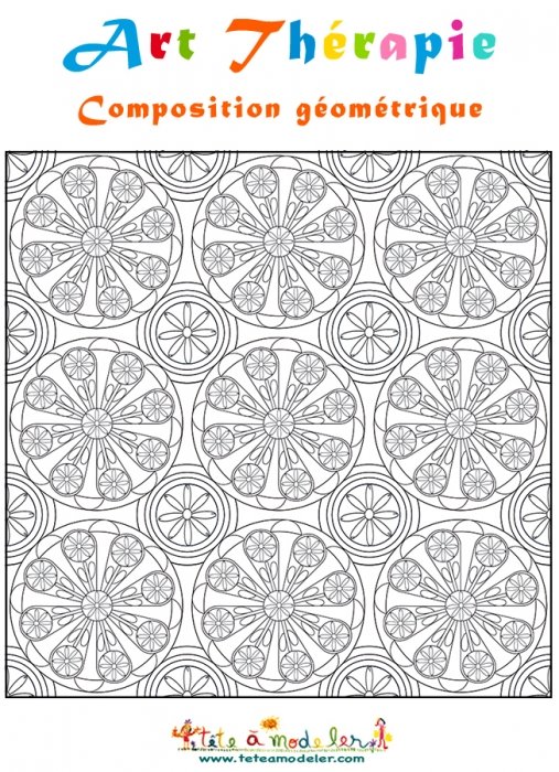Art thérapie composition géométrique en cercles