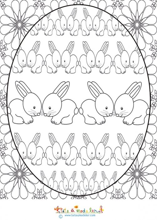 Composition des lapins à colorier