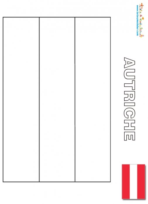  Drapeau Autriche, coloriage drapeau Autriche