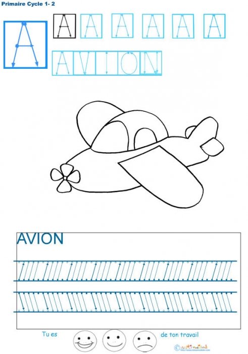 Imprimer la fiche graphisme sur A de avion