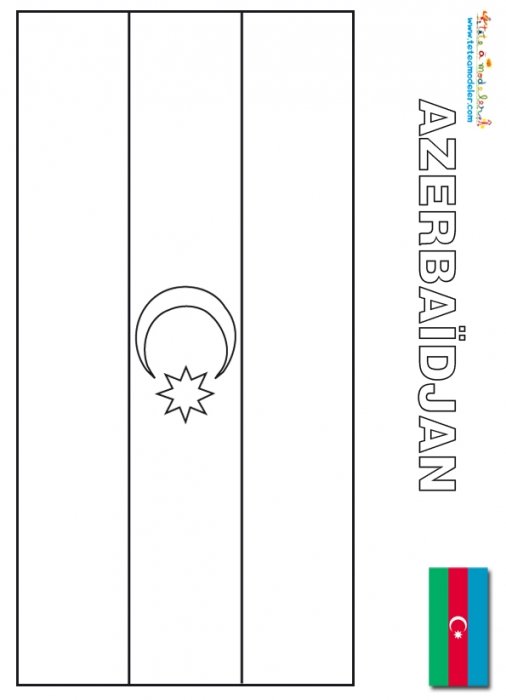 Drapeau Azerbaiijan à colorier