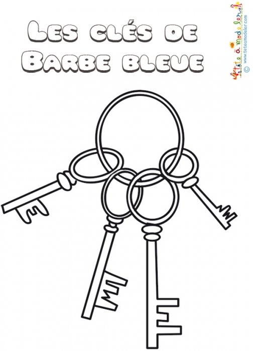 Coloriage des clés de Barbe Bleue