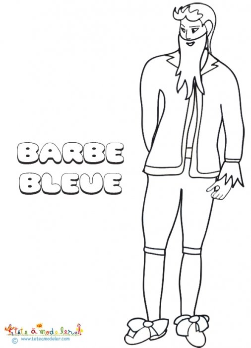 Dessin de Barbe Bleue à colorier