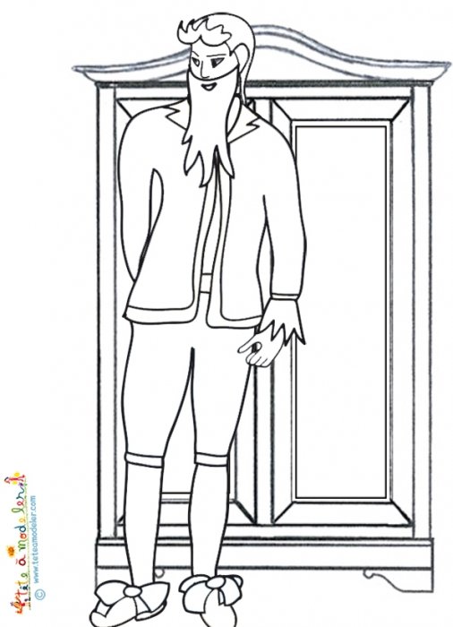 Barbe Bleue devant l'armoire