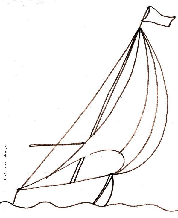 coloriage d'un voilier dessin 1