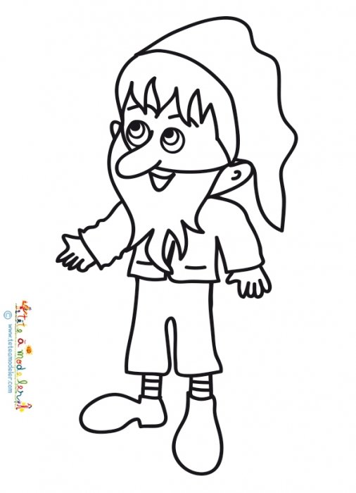 Coloriage d'un nain de Blanche Neige