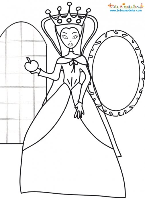 Coloriage mechante reine de Blanche Neige
