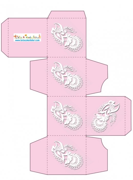 Boite rose motif cachemire