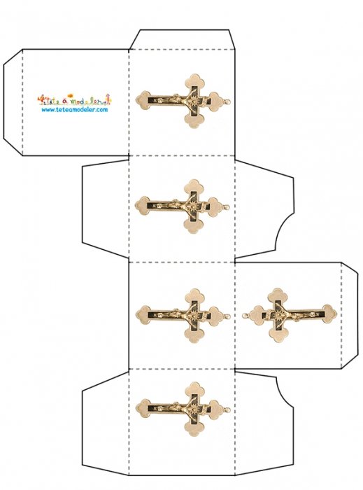 Boite dragées motif croix