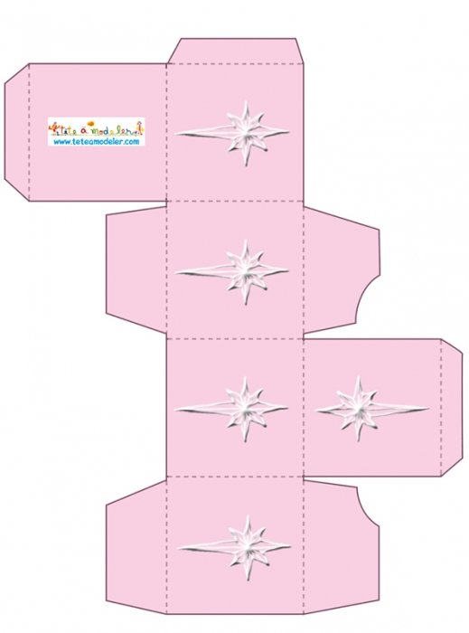 Boite rose motif étoile