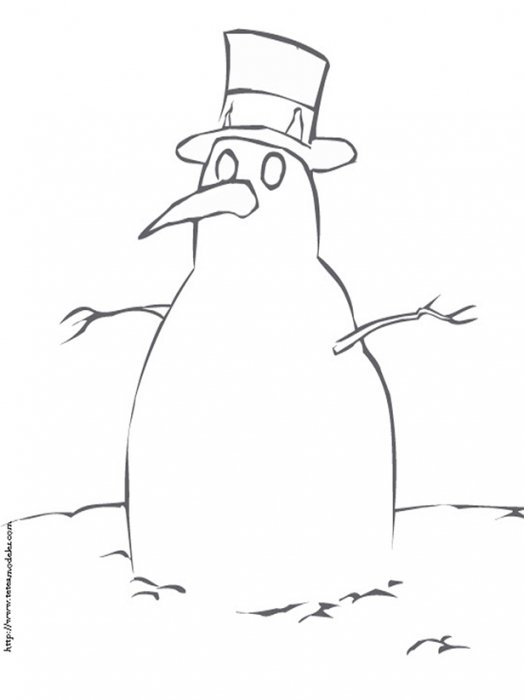 coloriage du bonhomme de neige tout simple